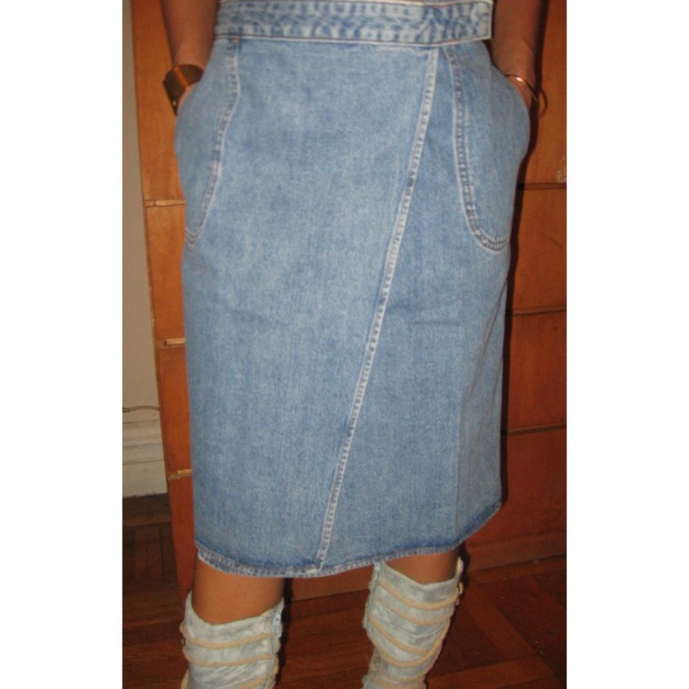 J. Crew Denim Wrap Pencil Skirt